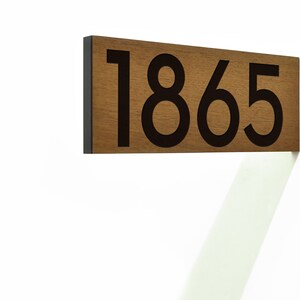 Modern Projecting Wall Mounted Sign - Custom Double sided Sign - Modern Font - Laser Engraved Sign - Personalized Address Sign - New House
