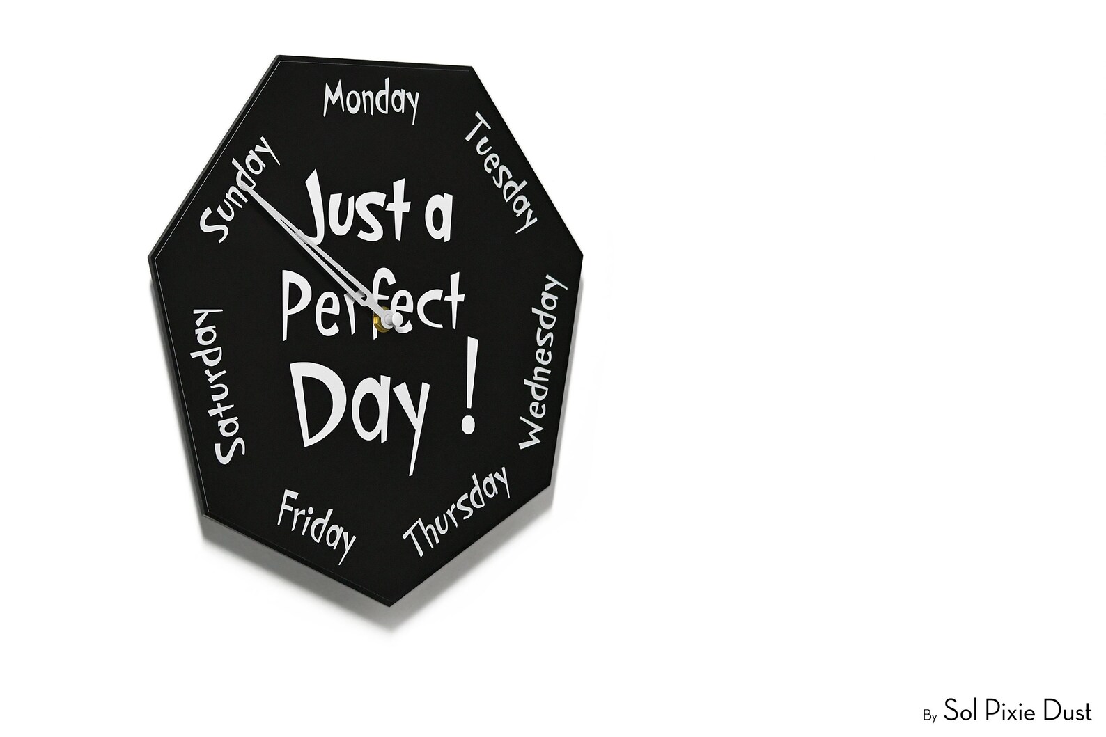 Day of the Week Clock - Just a Perfect Day - Heptagon Week Clock - Fun ...