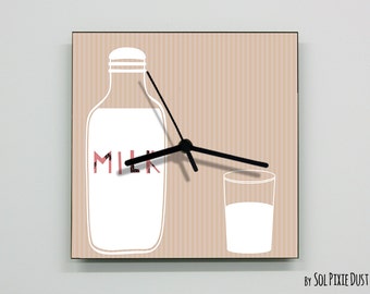 Milk Wall Clock - Kitchen Wall Clock