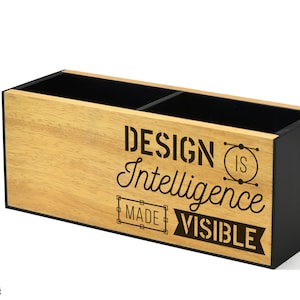 Wooden Pen Holder - Office Desk Organizer - Personalized Name Engraved - Pencil Holder - Tools Caddy - Gift for Designer - Office Desk Decor