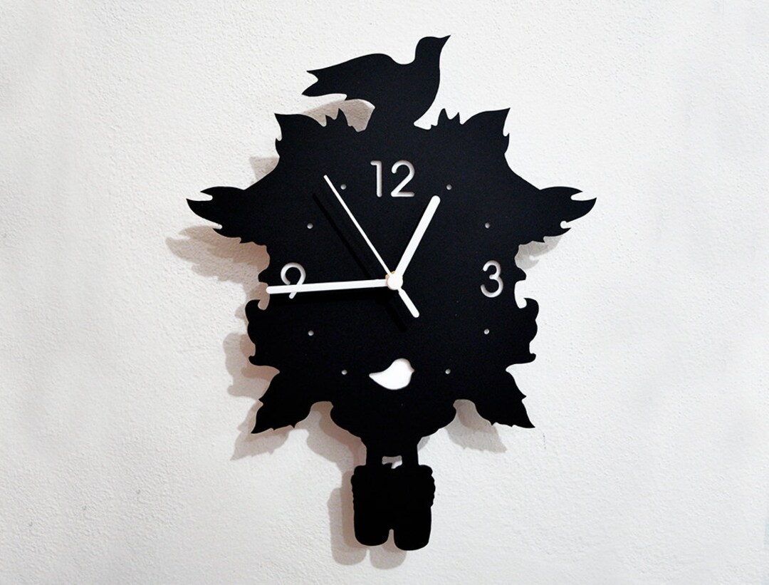 Bird Modern Cuckoo Silhouette Wall Clock - Etsy