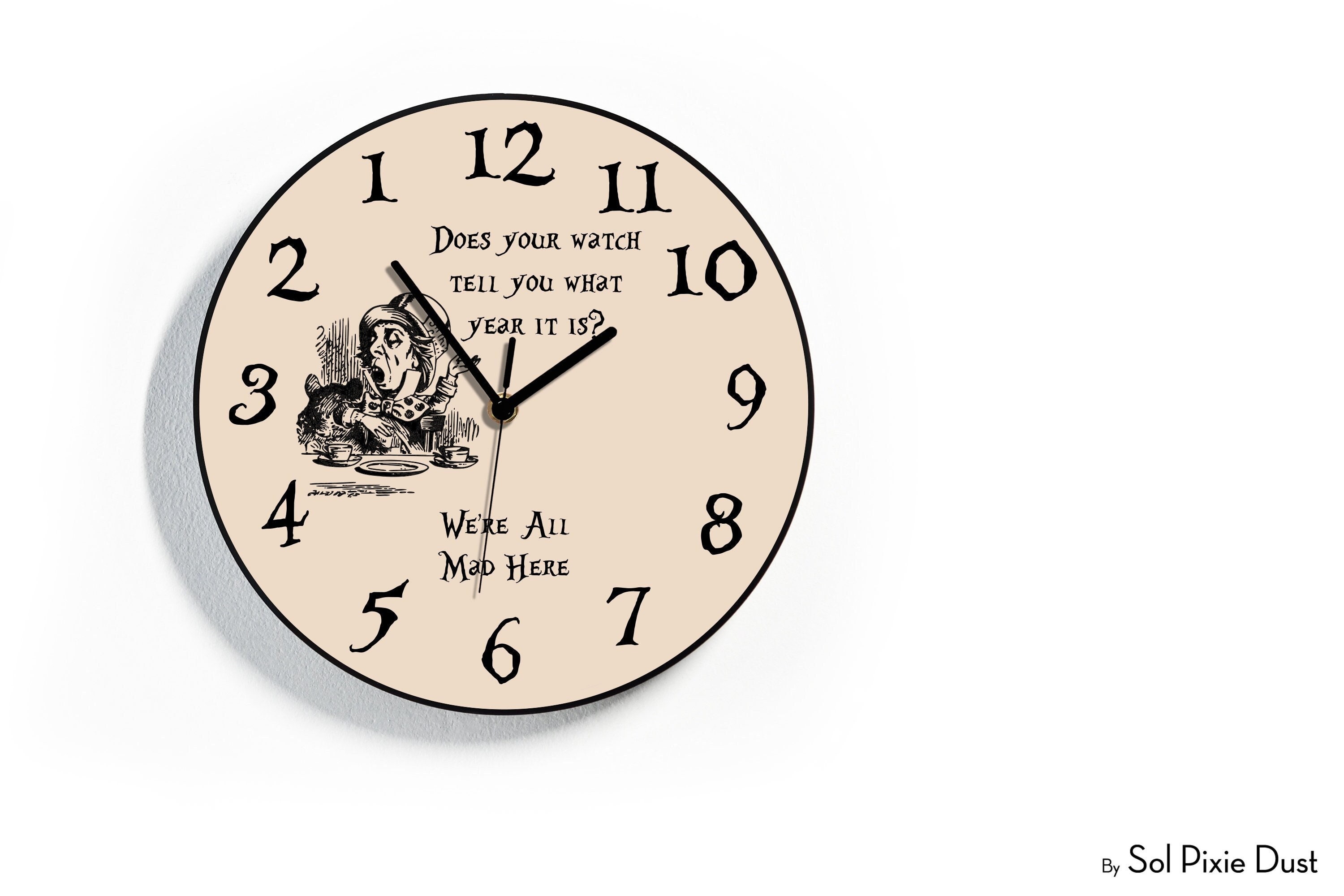 Orologio Da Parete 3D Con Parole Combinate - Silenzioso, Autoadesivo, Senza Fori, Diametro Regolabile, Per Soggiorno E Camera Da Letto