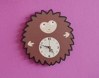 Cute Little Hedgehog Cartoon - Wall Clock