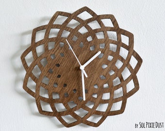 Wooden Geometrical Star Silhouette - Wooden Wall Clock