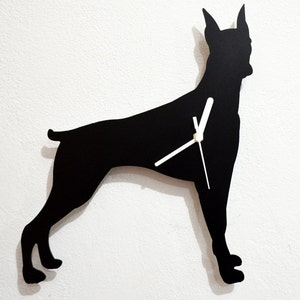Doberman Pinscher Dog - Wall Clock Silhouettev