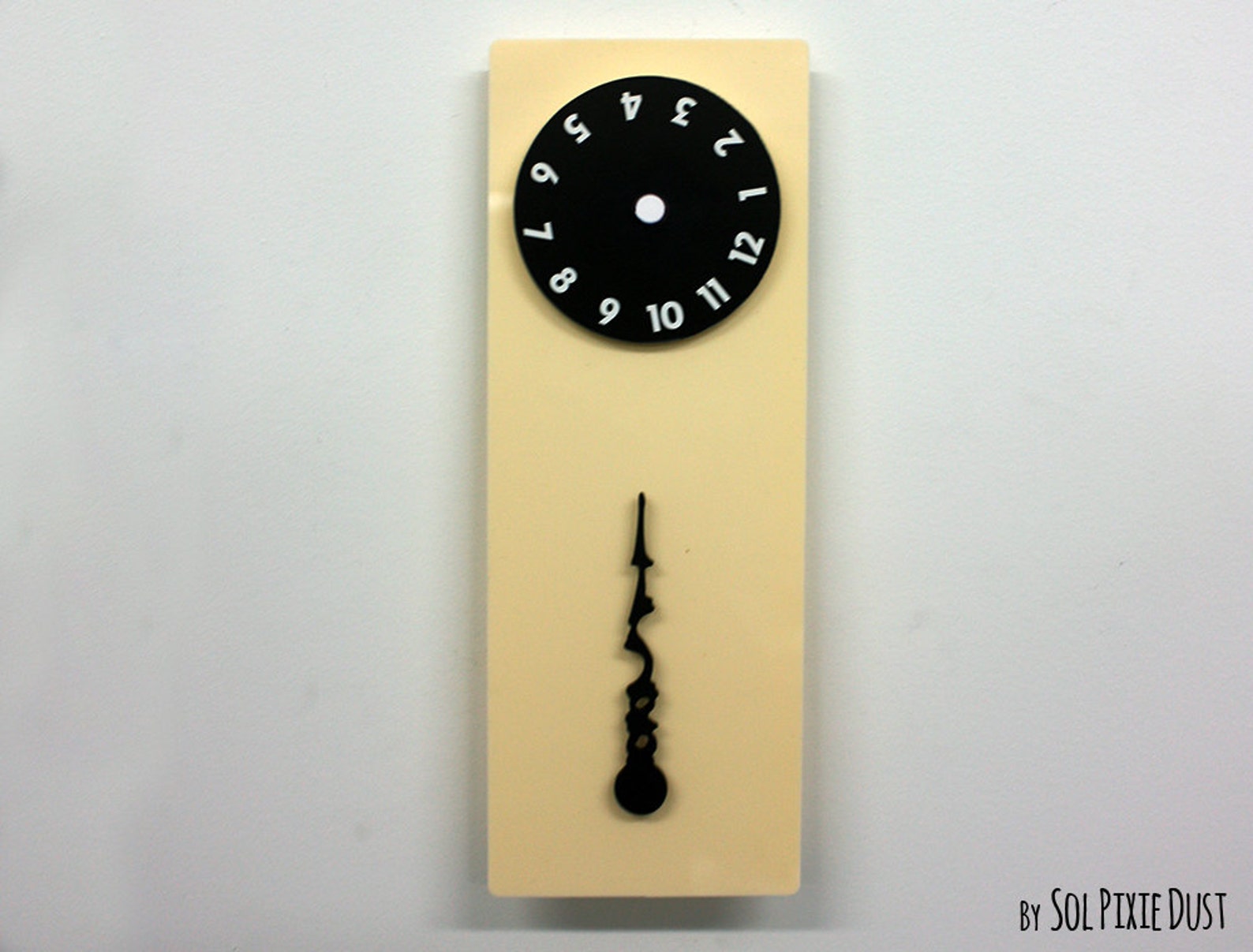 Stable Hand Rotating Numbers Beige Wall Clock - Etsy