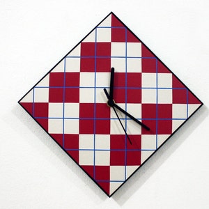 Hipster Triangle Pattern Red - Wall Clock - Etsy