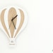 Hot Air Balloon Wooden and Acrylic Wall Clock - Kids Nursery Room, Teens Room, Baby Room