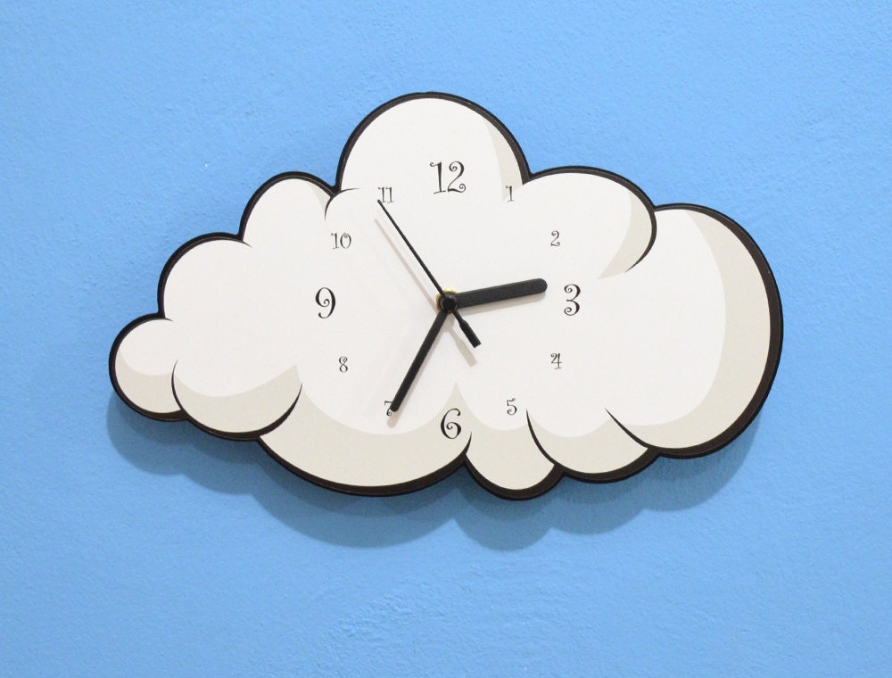 Cloud Wall Clock Etsy