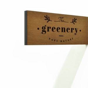 Placa de nome personalizada - Logotipo para empresa - Faça sua própria placa - Placa personalizada - Decoração de arte de parede - Placa de fazenda - Placa gravada em madeira