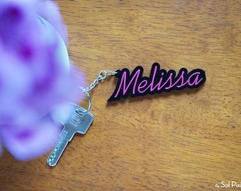 Custom Name Key Chain - Personalized Acrylic Keychain - Backpack Tag - Luggage Tag - Zipper Charm - Bag Accessories - Key Fob - Gift for Her