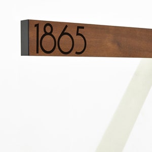 Modern Projecting Wall Mounted Sign - Custom Double sided Apartment Sign - Street Number - Laser Engraved Sign - Personalized Address Sign