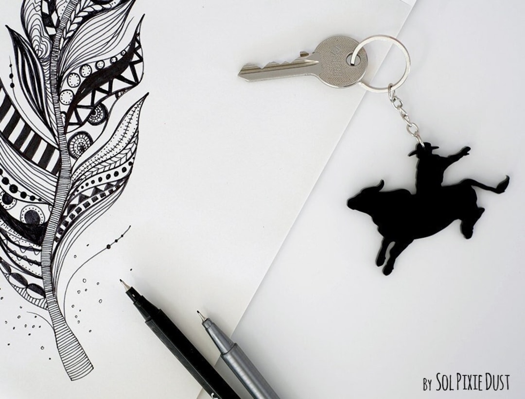 Key Chain - Rodeo Bull Rider - Etsy