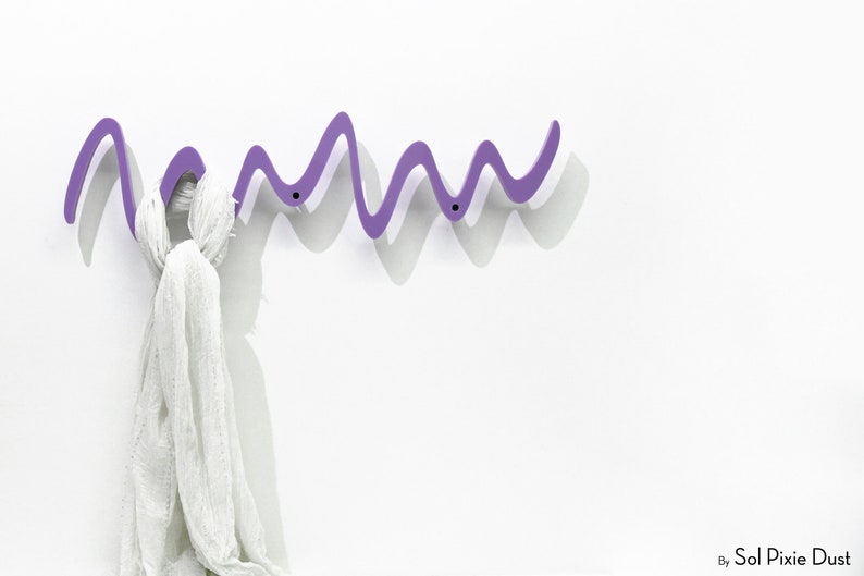 Modern Decorative Wall Hook Purple Zick Zack Coat Rack Etsy
