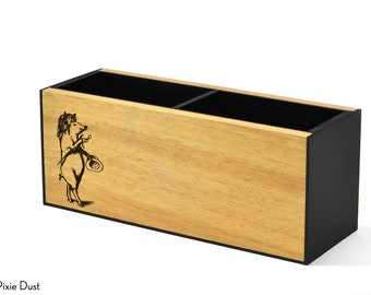 Houten pennenhouder - Bureauorganisator - Gepersonaliseerde potloodhouder - Gereedschaphouder - Giftideeën voor kunstenaars - Vintage Decor - Vintage Varken