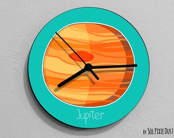 Jupiter Wall Clock, Astronomy Gift, Space Clock, Planet Wall Clock