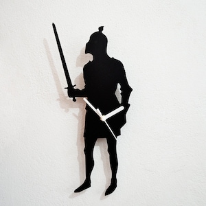 Knight Warrior with Sword Silhouette - Wall Clock