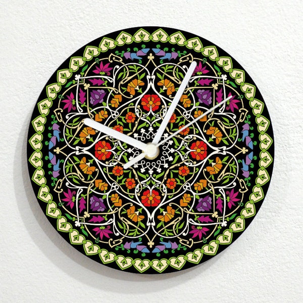 Kaleidoscope Mandala - Ornamental Floral Pattern - Wall Clock