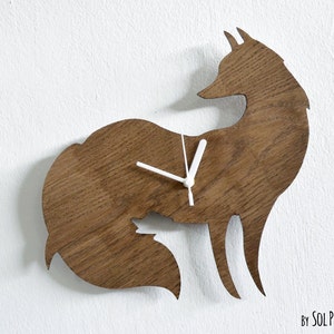 Fox Silhouette - Wooden Wall Clock