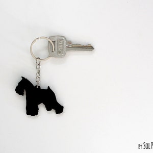 Miniature Schnauzer Dog Keychain Silhouette