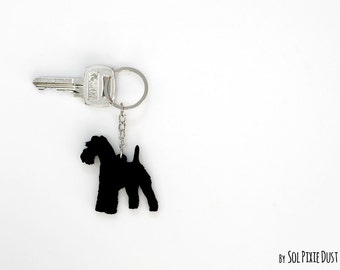 Kerry Blue Terrier Dog Keychain Silhouette
