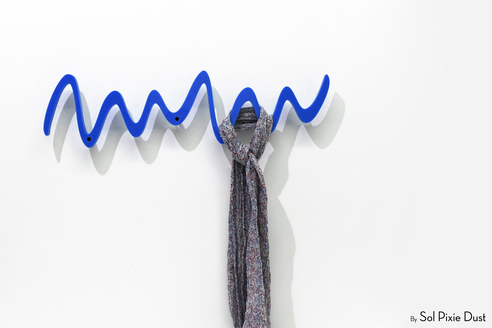 Modern Decorative Wall Hook Blue Zick Zack Coat Rack Etsy