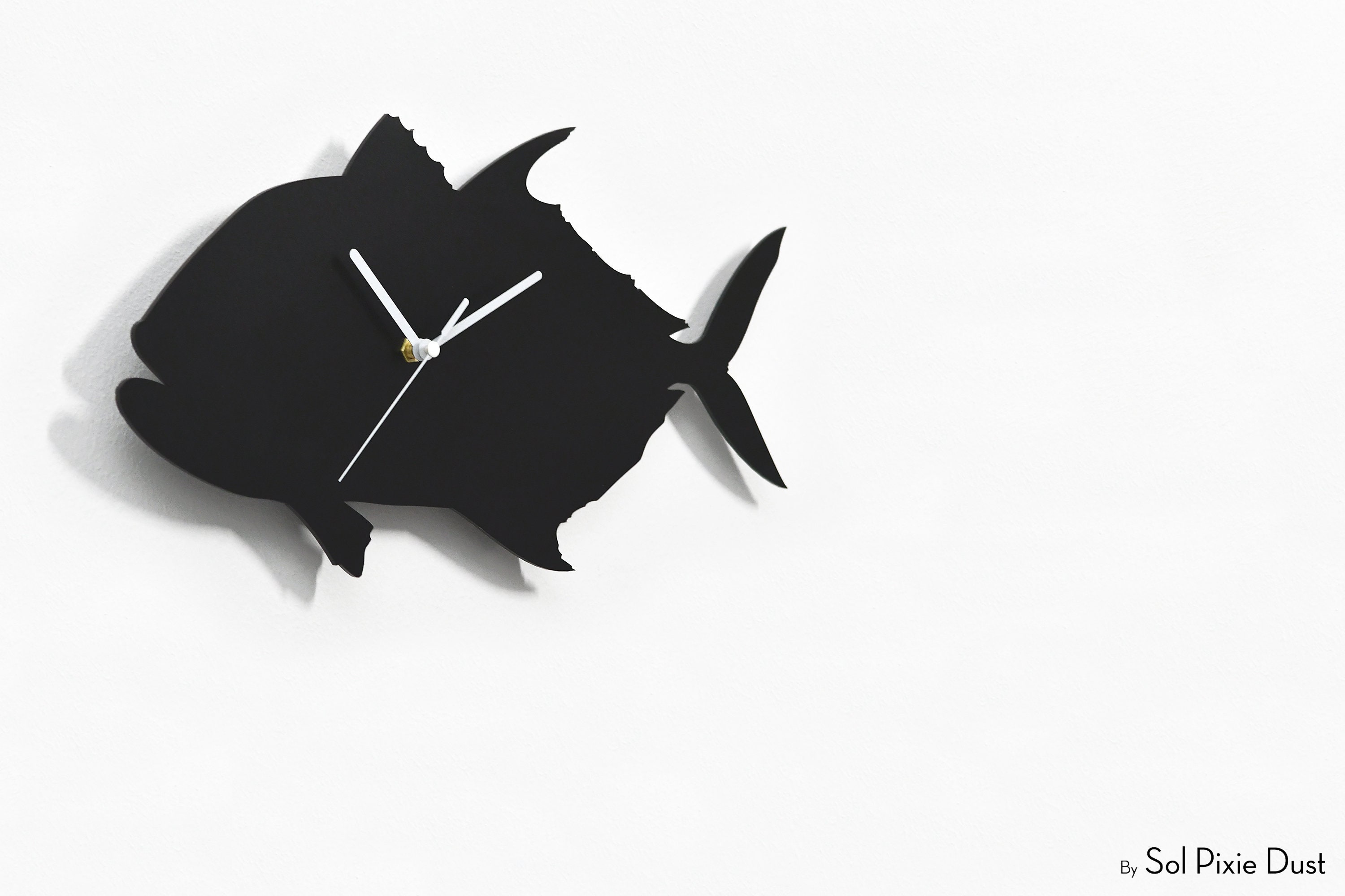 Sea Fish Silhouette Wall Clock Fish Wall Decor Fish Clock Etsy Australia