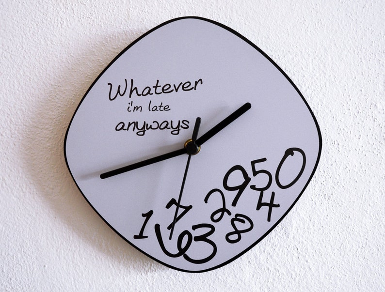 I/'m late anyways Pink Wall Clock Custom Name Whatever