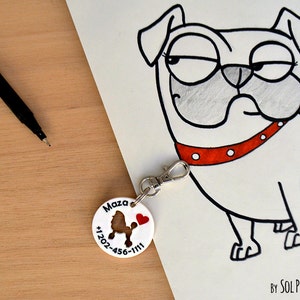 Dog Tag - Poodle - Personalized Pet ID, Pet Accessory