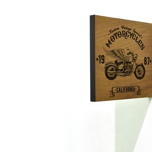 Señal de motocicleta personalizada - Señal de motociclista Harley - Alquiler de bicicletas - Decoración de bicicletas vintage - Regalo para amantes de las motocicletas - Personalizado - Regalo de hombre - Regalo de motociclista