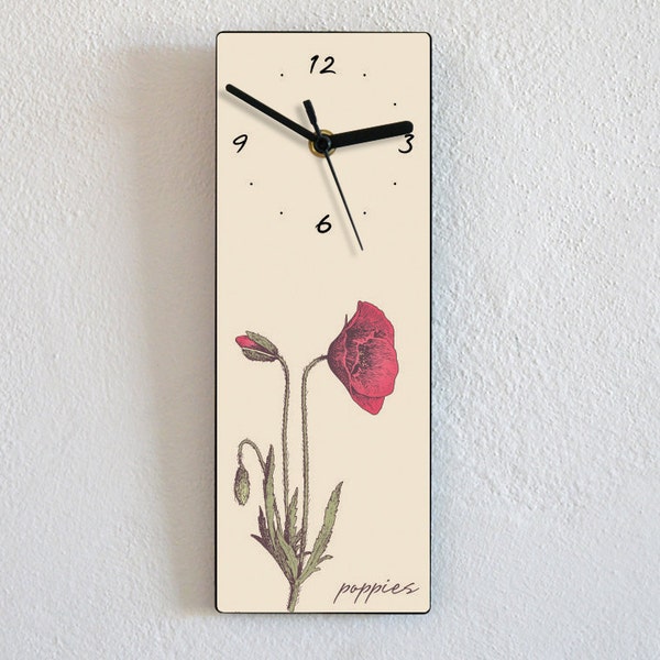 Poppies Flowers - Wall Clock