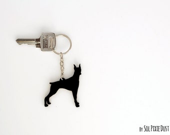 Doberman Pinscher Keychain Silhouette