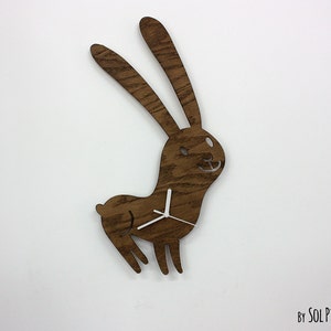 Cute Rabbit - Wooden Wall Clock