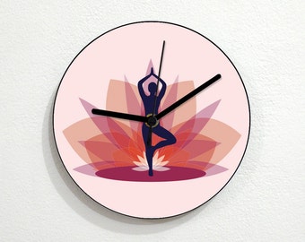 Yoga Hindu Tree - Wall Clock - Yoga Studio Wall Decor