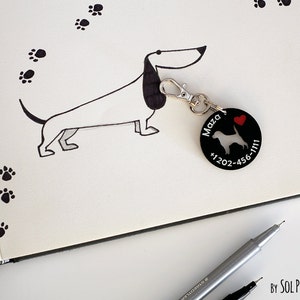 Etiqueta de perro - Tervuren belga - Identificación de mascota personalizada, accesorio para mascotas