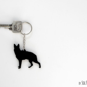 German Shepherd Dog Keychain Silhouette