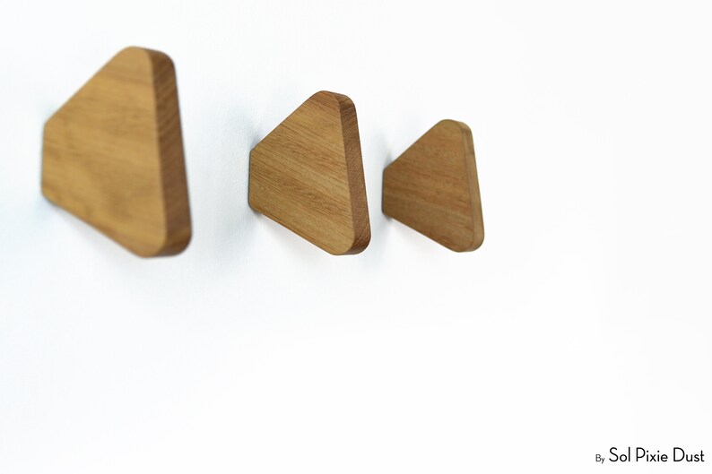 Modern Wooden Wall Pegs Coat Hook Solid African Teak Etsy