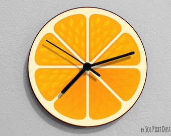 Orologio da parete con frutta arancione