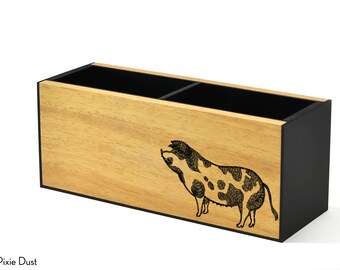 Houten pennenhouder - potloodhouder - gereedschap organisator - gepersonaliseerde geschenken - decor van de boerderij - housewarming cadeau - boer geschenken - schattig varken