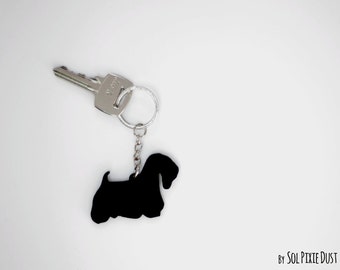 Sealyham Terrier Dog Keychain Silhouette