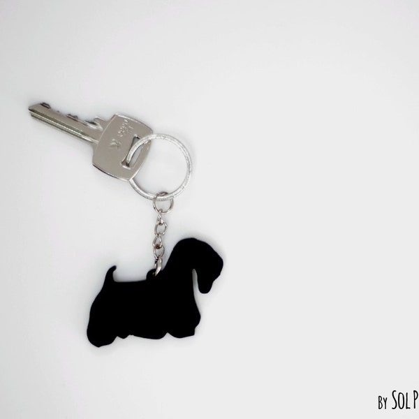 Sealyham Terrier Dog Keychain Silhouette