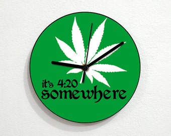 Marijuana è 4:20 da qualche parte - Orologio da parete - RGB LED 5V Opzione
