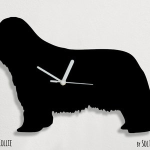 Bearded Collie Dog - Wall Clock Silhouette