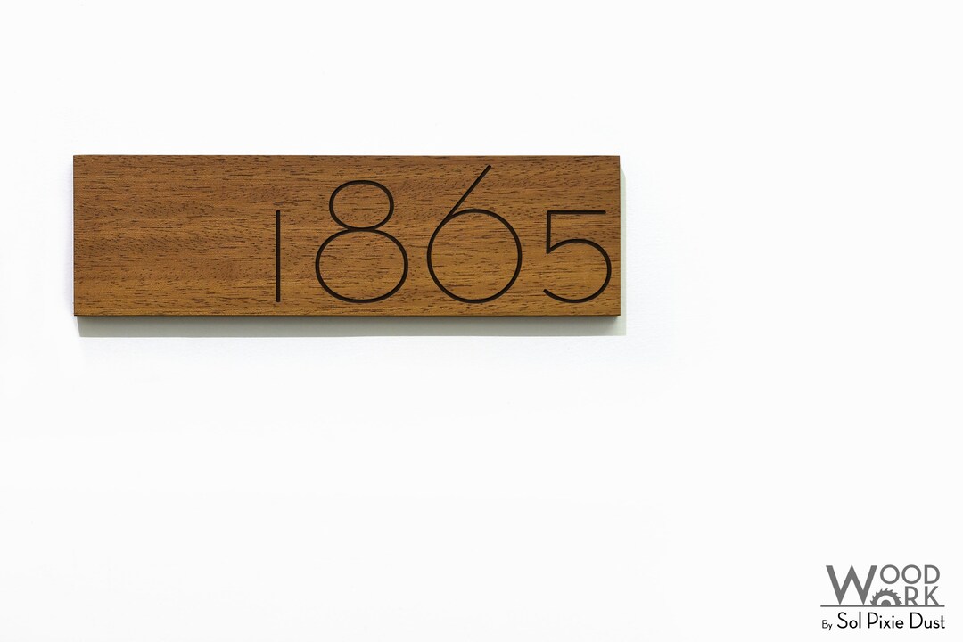 Modern Hotel - Apartment Door Sign - Solid Wood African Teak Iroko With ...