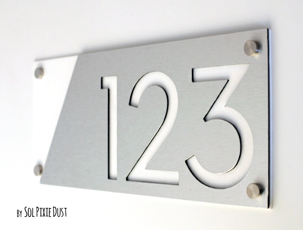 Numéros de maison modernes, alucobond et acrylique noir 2 verticaux Adresse  résidentielle contemporaine Plaque Numéro de porte -  France