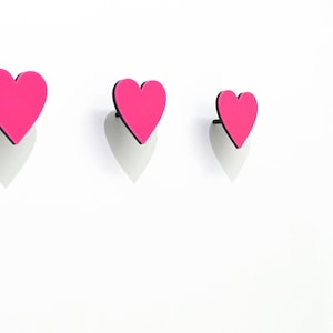 Modern Wall Hook Heart - Kids Room decor, Coat Hook, Decorative Wall Hook, Wall Pegs, Wall Key Hanger, Kids Nursery Room