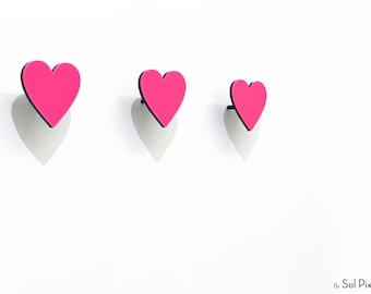 Modern Wall Hook Heart - Kids Room decor, Coat Hook, Decorative Wall Hook, Wall Pegs, Wall Key Hanger, Kids Nursery Room