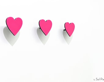 Modern Wall Hook Heart - Kids Room decor, Coat Hook, Decorative Wall Hook, Wall Pegs, Wall Key Hanger, Kids Nursery Room