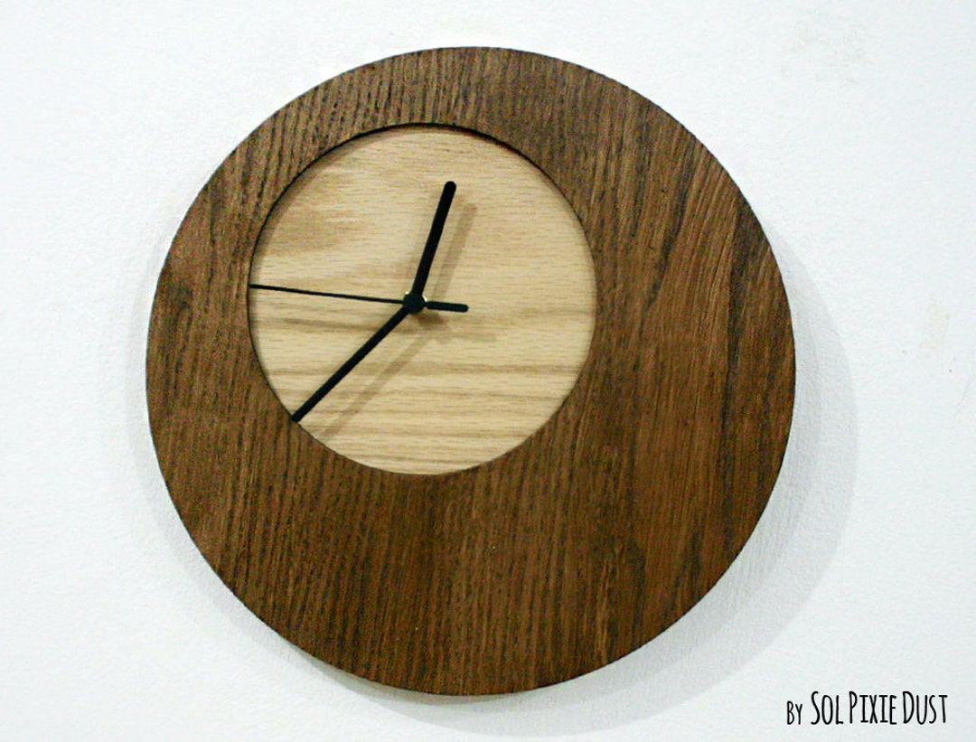 Wooden Simply Circle Wood Wall Clock Etsy