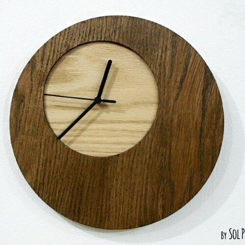 Wooden Simply Circle Wood Wall Clock Etsy